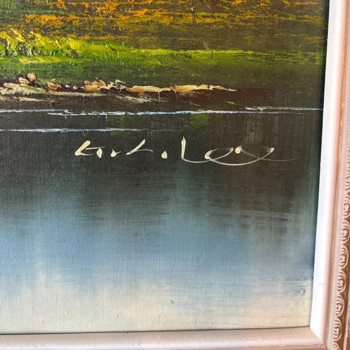 油彩画 風景画 J.H. Bruno サイン入り F10 油彩画 風景画 J.H. Bruno