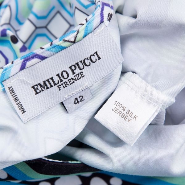 エミリオプッチEMILIO PUCCI 幾何学プリントスクエアネック半袖