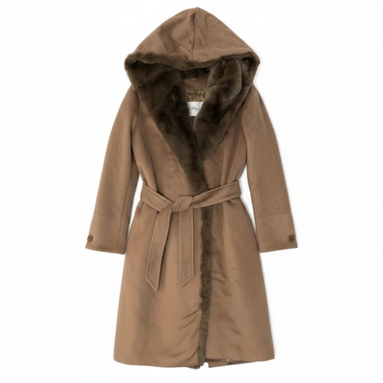 MAX MARA マックスマーラ ブラウン アルパカ/ウール ファーコート