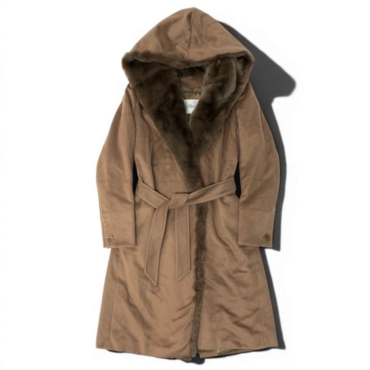 MAX MARA マックスマーラ ブラウン アルパカ/ウール ファーコート