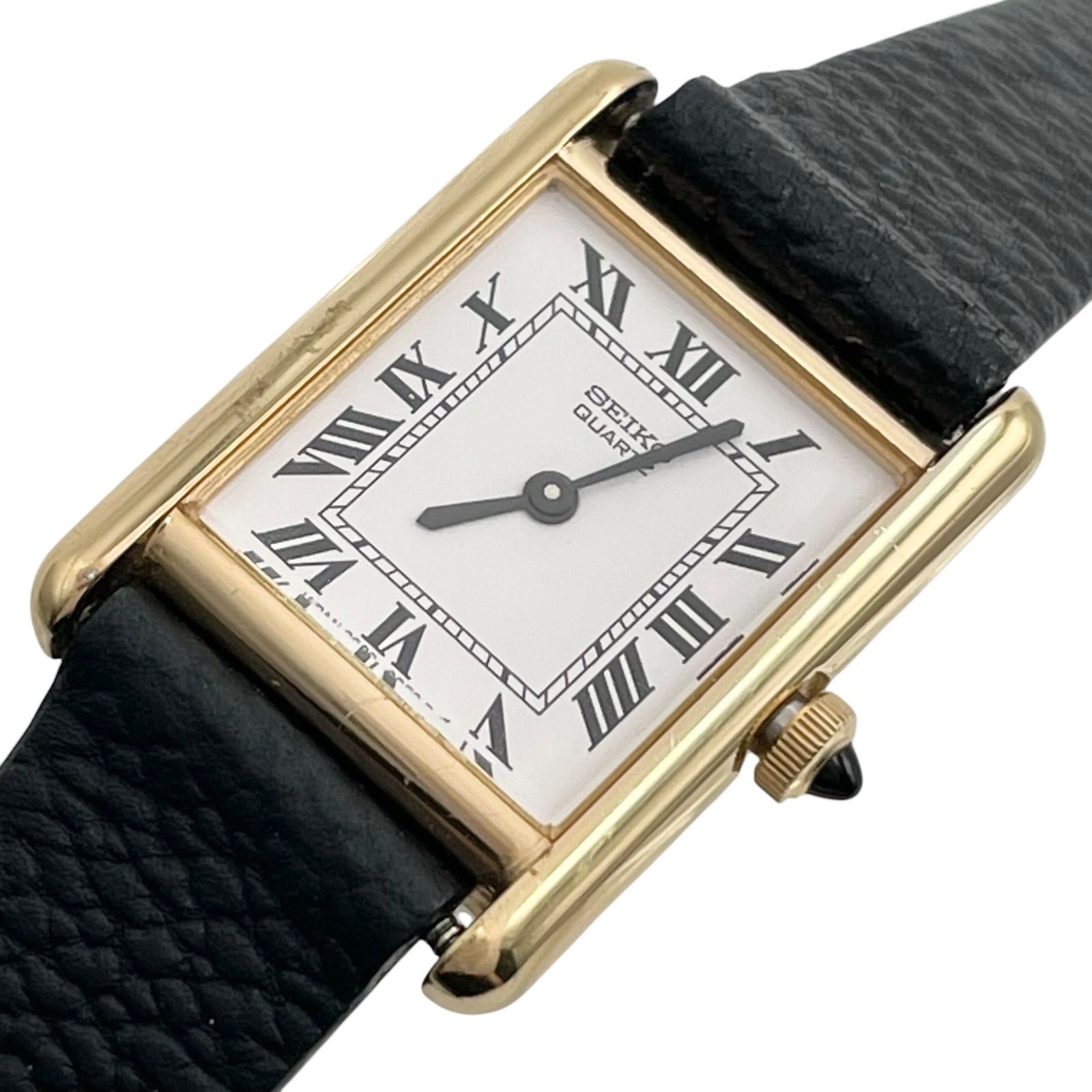 稼働/新品電池 SEIKO セイコー 腕時計 タンク 2C20-6550 白文字盤 ローマン文字盤 クォーツ 2針 【o10】