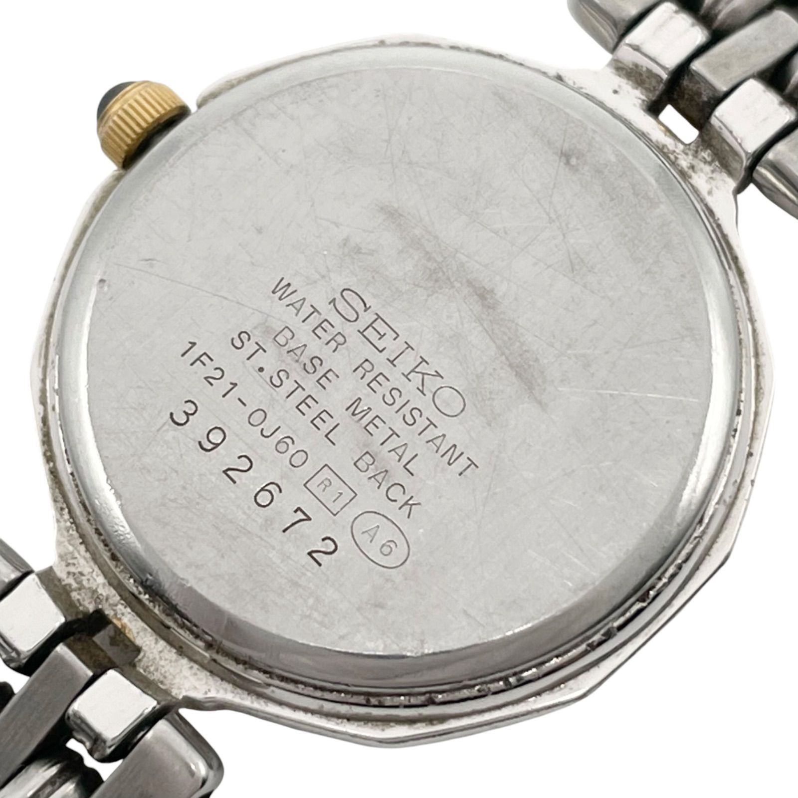 3455【希少品 美品 新品電池】SEIKO LUCENT 腕時計 コンビ 銀 稼働 