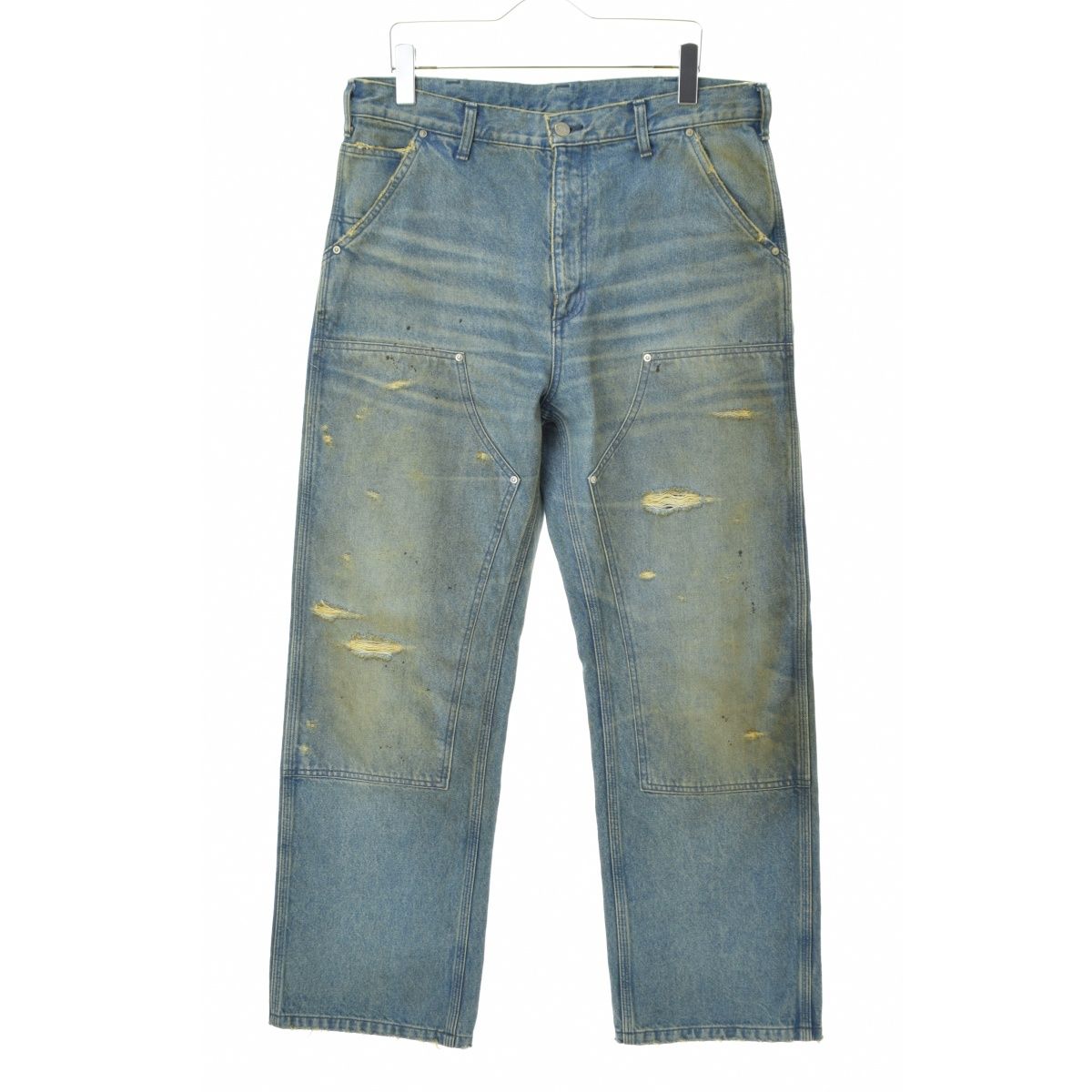 MIYAGIHIDETAKA】Damaged Work Pants / BLUE Denimデニムパンツ - メルカリ