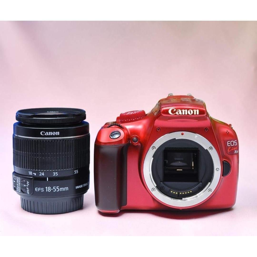 初心者セット 動画撮影対応 Canon EOS Kiss X50 レッド 動画撮影対応 Canon EOS Kiss X50 レッド 初心者セット - メルカリ