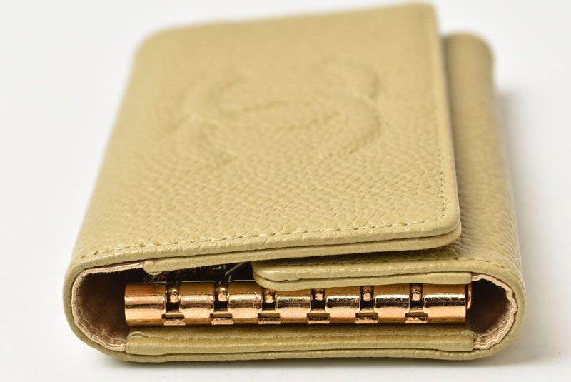 シャネル キーケース CHANEL 6連 CCマーク キャビアスキン ベージュ