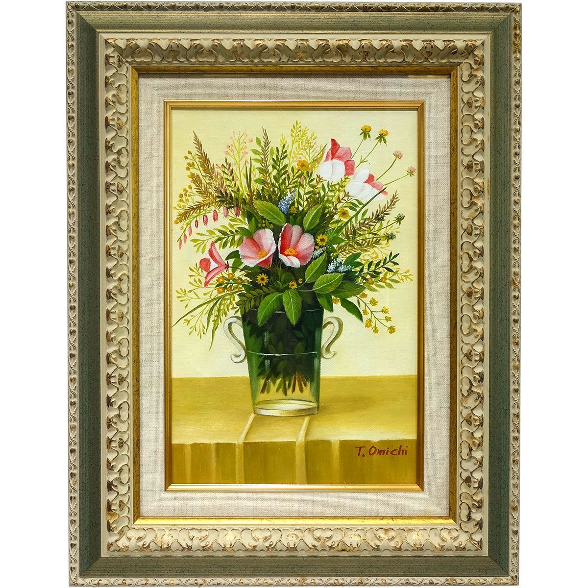 油彩画 花瓶の花 o.miyata作 油彩画 花瓶の花 o.miyata作 Amazon.co.jp
