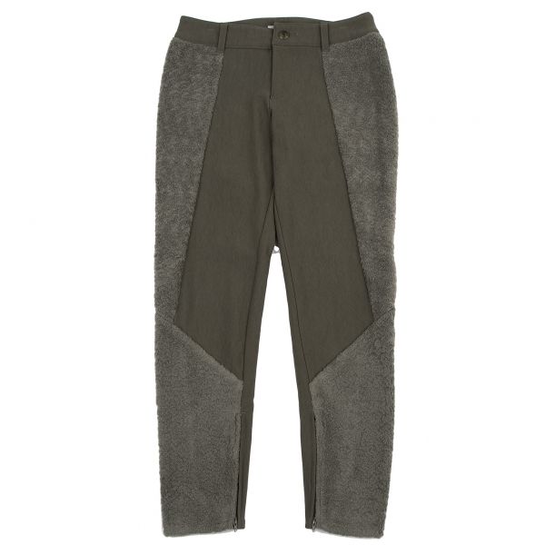 イッセイミヤケISSEY MIYAKE サイドボア切替ストレッチパンツ ブラウン1