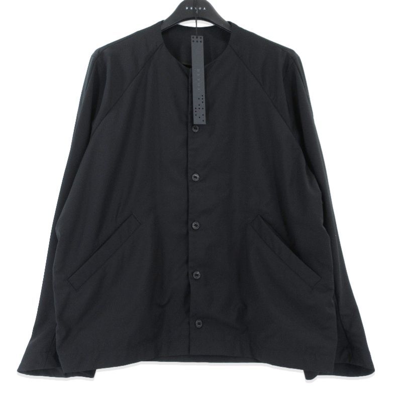 未使用 DEVOA デヴォア Hybrid Wool REDA ACTIVE Collarless Shirt SHJ