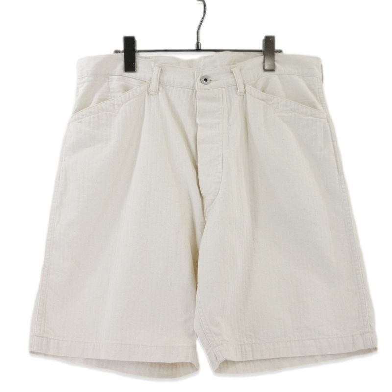 未使用 POST O'ALLS ポストオーバーオールズ SWEETBEAR SHORT 3327S-MH4 ショートパンツ ヘリンボーン mini HBT ナチュラル M  99001466 未使用 POST O'ALLS ポストオーバーオールズ SWEETBEAR SHORT 3327S