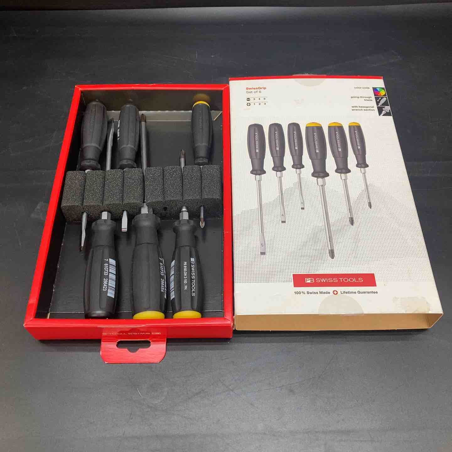 ◇PB SWISS TOOLS スイスツールズ 6本組スイスグリップ 貫通マイナス・プラスドライバーセット 8249.DNCBB【川越店】 9,360円