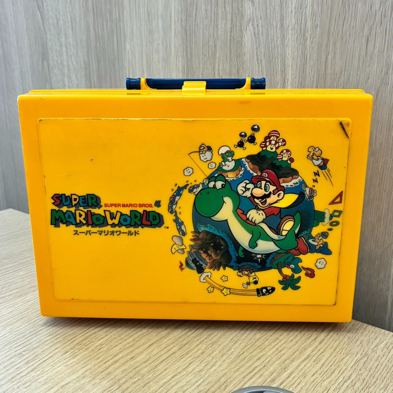 [Y0734] Super Mario World Famicom cassette case storage case retro yellow