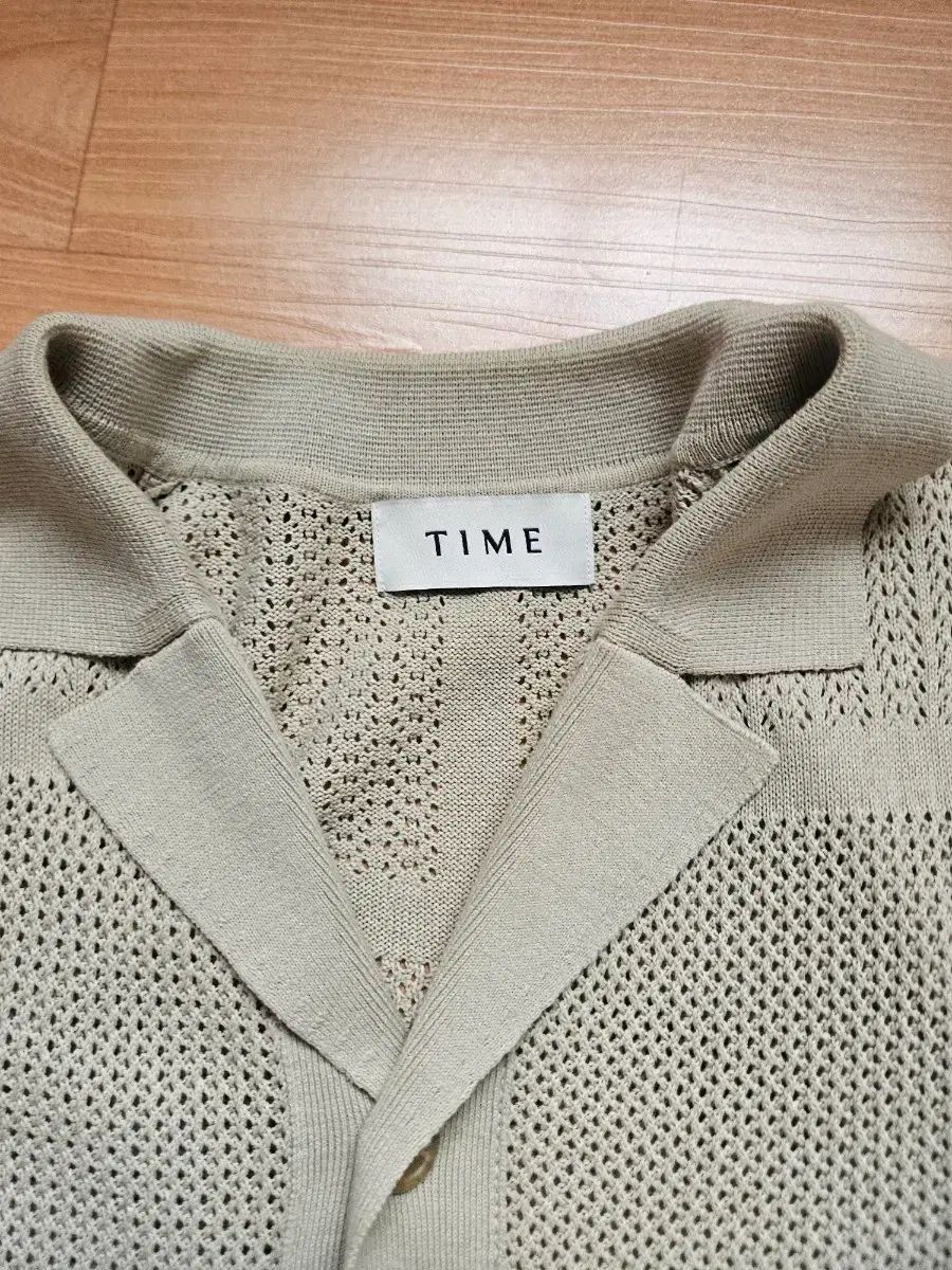 24SS TIME HOMME クロシェニット カーディガン ベージュ 100