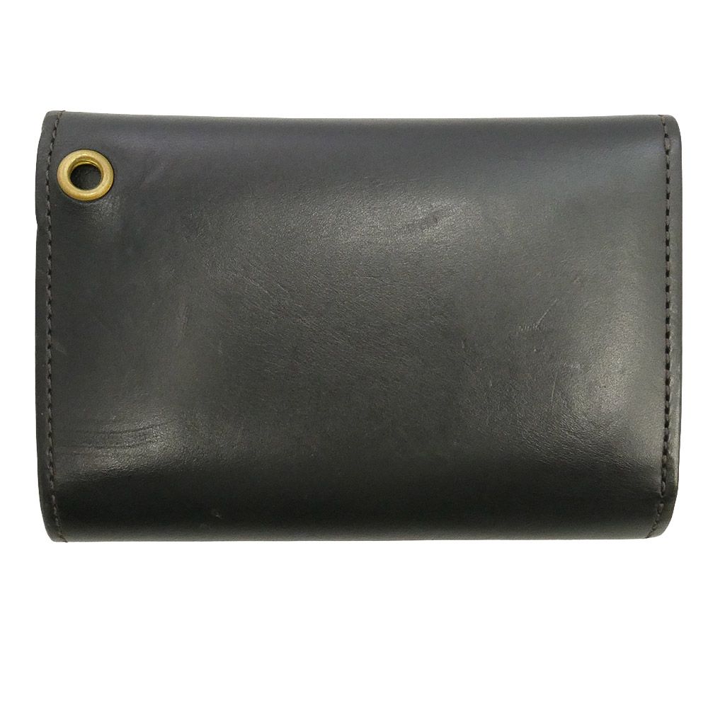 WILDSWANS ワイルドスワンズ BYRNE バーン 三つ折り財布 レザー ウォレット ブラック系【中古】 WILDSWANS ワイルドスワンズ BYRNE バーン 三つ折り財布 レザー