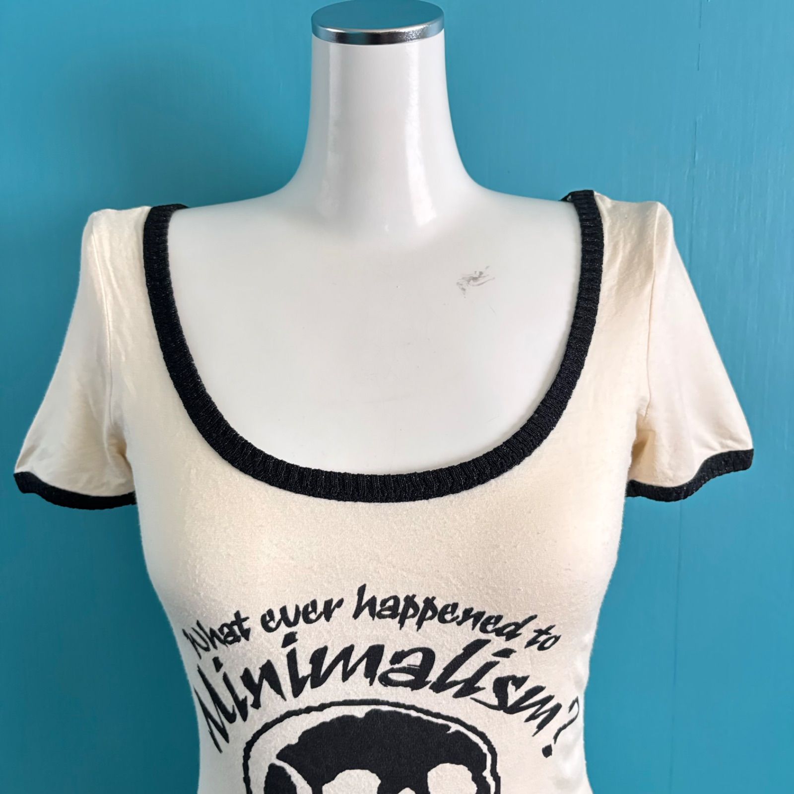 880 D&G ドルチェ＆ガッバーナ スカルプリント リンガーTシャツ