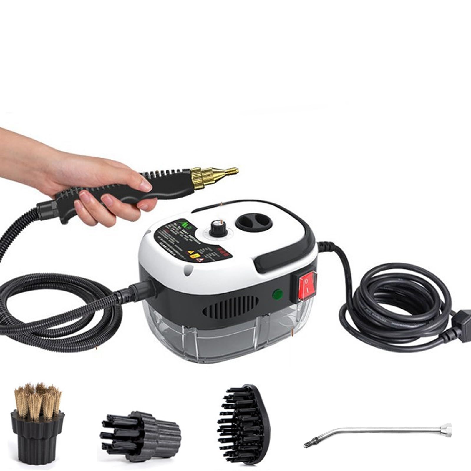 スチームクリーナー エアコン洗浄機 高温 高圧 蒸気洗浄機 2500W 110V 6段階調整 105℃ 消毒 15秒速熱！ 除菌 ダニ駆除 大容量 除菌/ダニ駆除/油汚れ分解 台所/キッチン/油煙/油汚れ/エアコン/洗濯機/ホテル/カー 日本語説明書 (ホ★m 10,670円