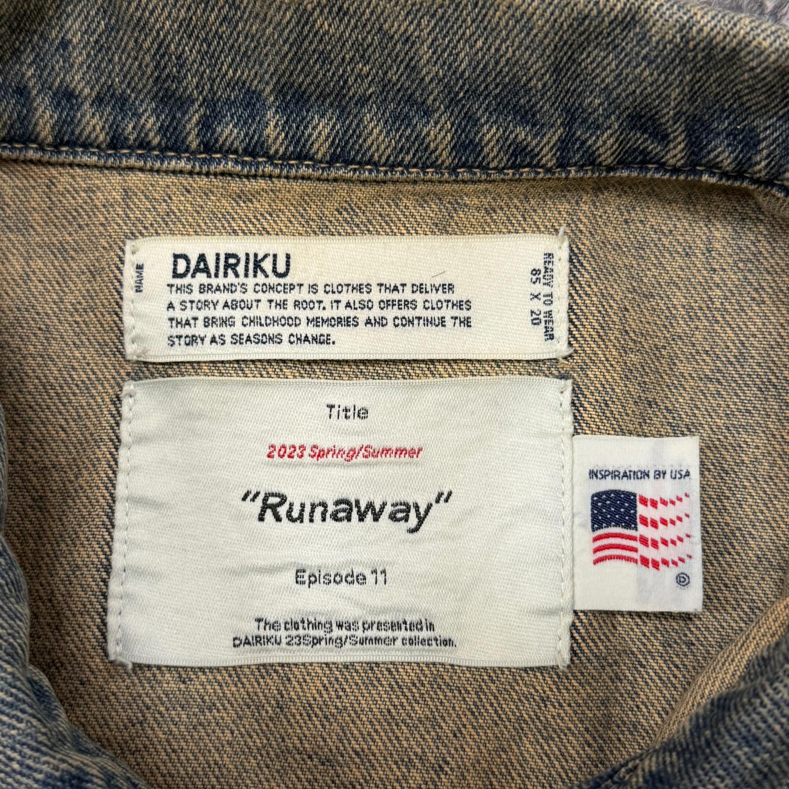 参考上代59400円 DAIRIKU 23SS Denim Jacket デニムトラッカージャケット Gジャン ダイリク 23SS D-2 インディゴ L （19084M） 参考上代59400円 DAIRIKU 23SS Denim Jacket デニムトラッカー