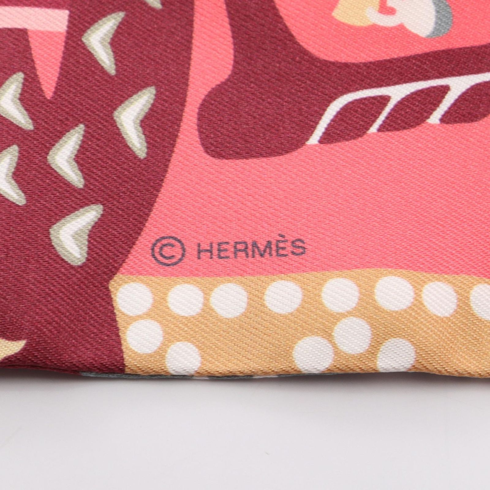 エルメス HERMES スカーフ ツイリー Fantaisie d'Etriers リボン