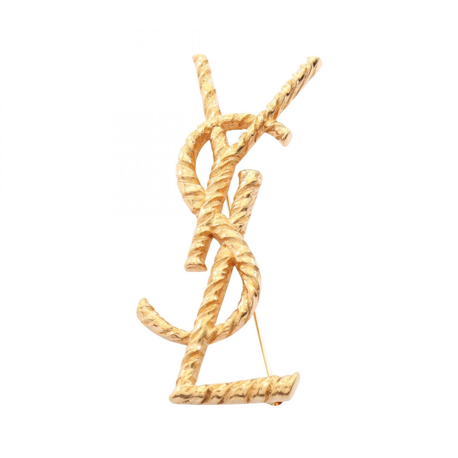 サンローランパリ SAINT LAURENT PARIS ブローチ OPYUM BROCHE オピウム ゴールド GP（ゴールドメッキ） ブローチ レディース Used A