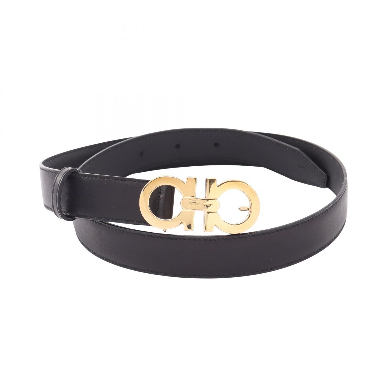 サルヴァトーレフェラガモ Salvatore Ferragamo ベルト ガンチーニ ゴールド金具 レザー ベルト レディース Used B