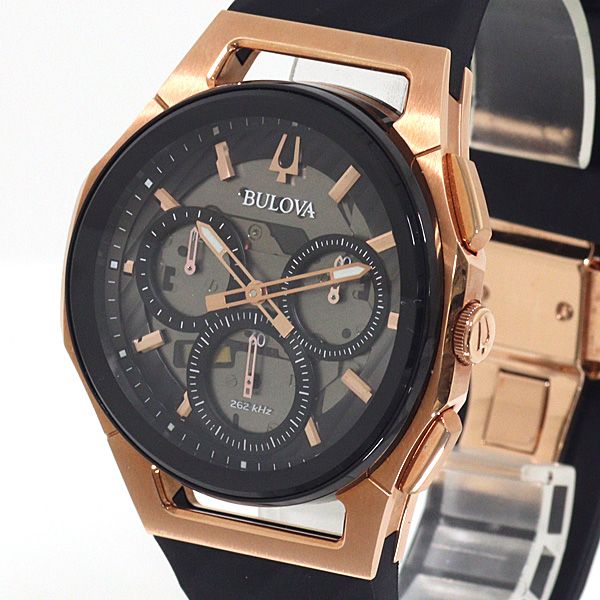 ブローバ BULOVA メンズ腕時計 カーブ 98A185 クォーツ クロノグラフ SS シリコーンラバー【中古】 ブローバ BULOVA メンズ腕時計 カーブ 98A185 クォーツ クロノグラフ