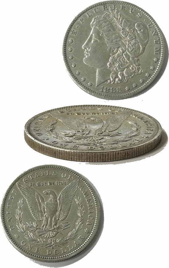 coin-54 モルガン銀貨 1883年 1ドル コイン 【銀90％】コンチョ