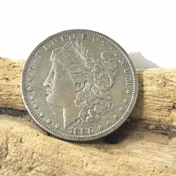 coin-53 モルガン銀貨 1880年 1ドル コイン 【銀90％】コンチョ