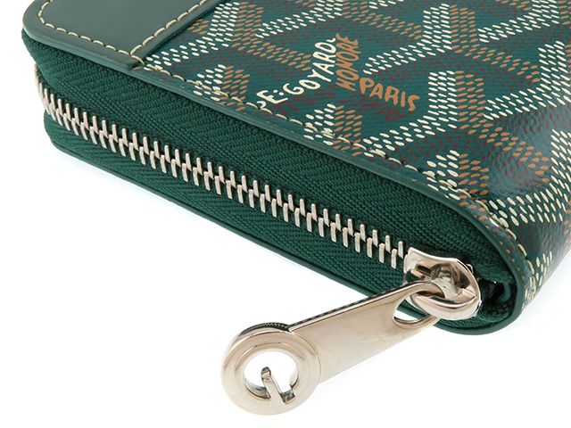GOYARD ゴヤール マティニョンGM MATIG2GMLTY09CL09P 長財布_x000D_
 PVC/レザー グリーン メンズ【中古】207 GOYARD ゴヤール マティニョンGM MATIG2GMLTY09CL09P 長財布 PVC