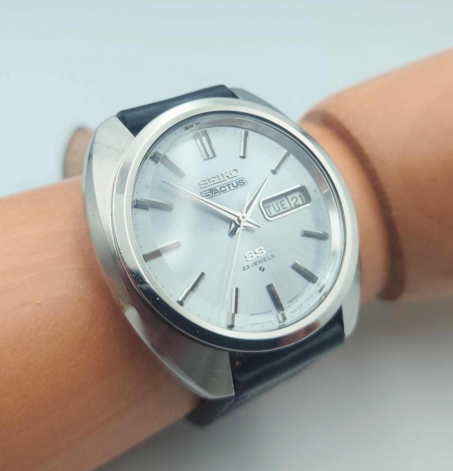 ガラス風防交換済 稼働良好】《SEIKO5 ACTUS SS》ビッグケース