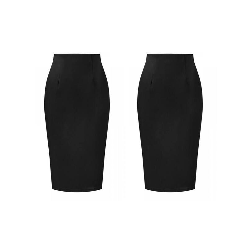 アレグラ ケー レディース ボトムスカート ハイウエスト ALLEGRA K 2 Packs Womens Elegant Pencil Skirt High Waist Split Hem Work