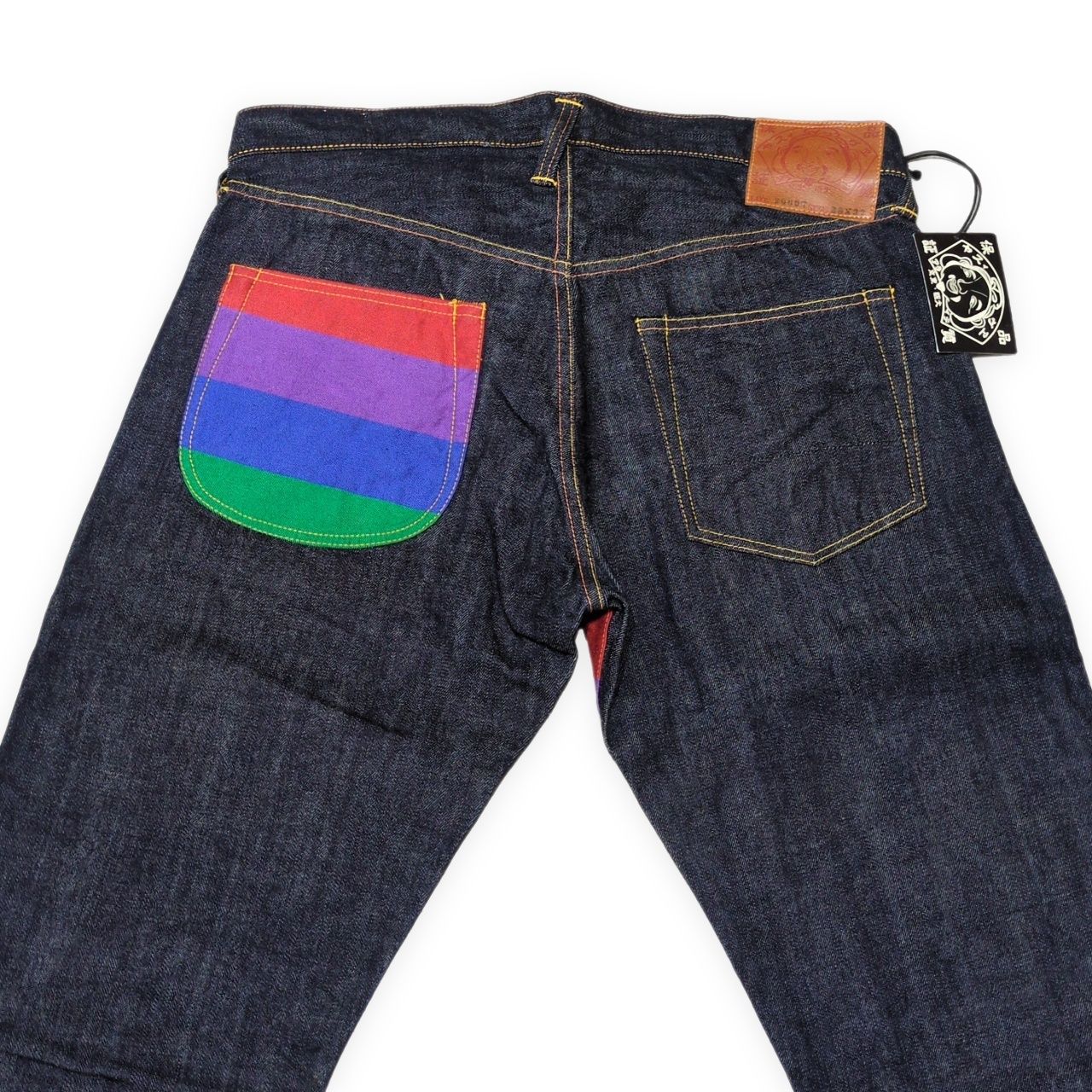 EVISU ジーンズ レインボーカラー EVISU 道楽レインボー刺繍 デニム 