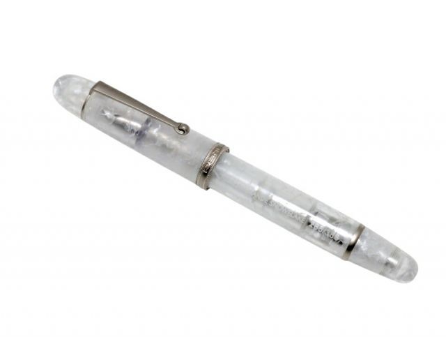 新品同様 ペンラックス 万年筆 スノーフレーク 雪花 グレート ナチュラル コレクション 14K ペン先 585 Snow Flake PENLUX 筆記具 14金ペン先 ホワイト クリア系