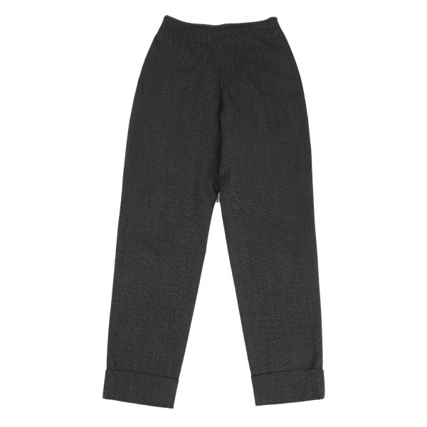 ジャンポールゴルチエ ファムJean Paul GAULTIER FEMME ウールダブルフロントジップスラックスパンツ 黒40