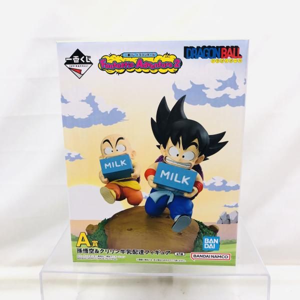 中古】未開封)①A賞 孫悟空＆クリリン 牛乳配達フィギュア ｢一番くじ