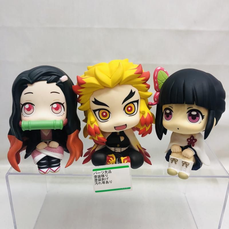 [Used] Main unit only, missing item, dirt, paint transfer, etc.) 3-piece set Rukappu Rengoku Kyojuro Kurihana Ochi Kanao Kamado Nezuko Demon Slayer [22]