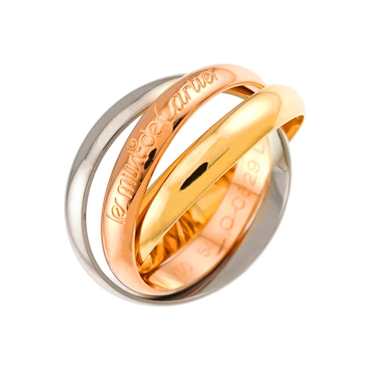 カルティエ Cartier トリニティ MM #54 リング K18 YG WG PG 3連