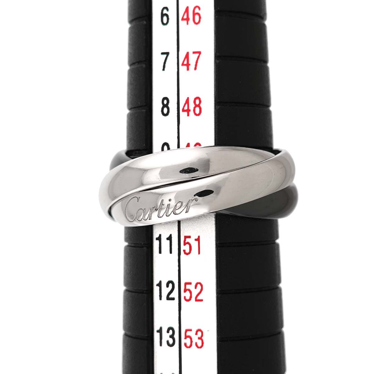 カルティエ Cartier トリニティ MM #49 リング セラミック K18 WG 3連