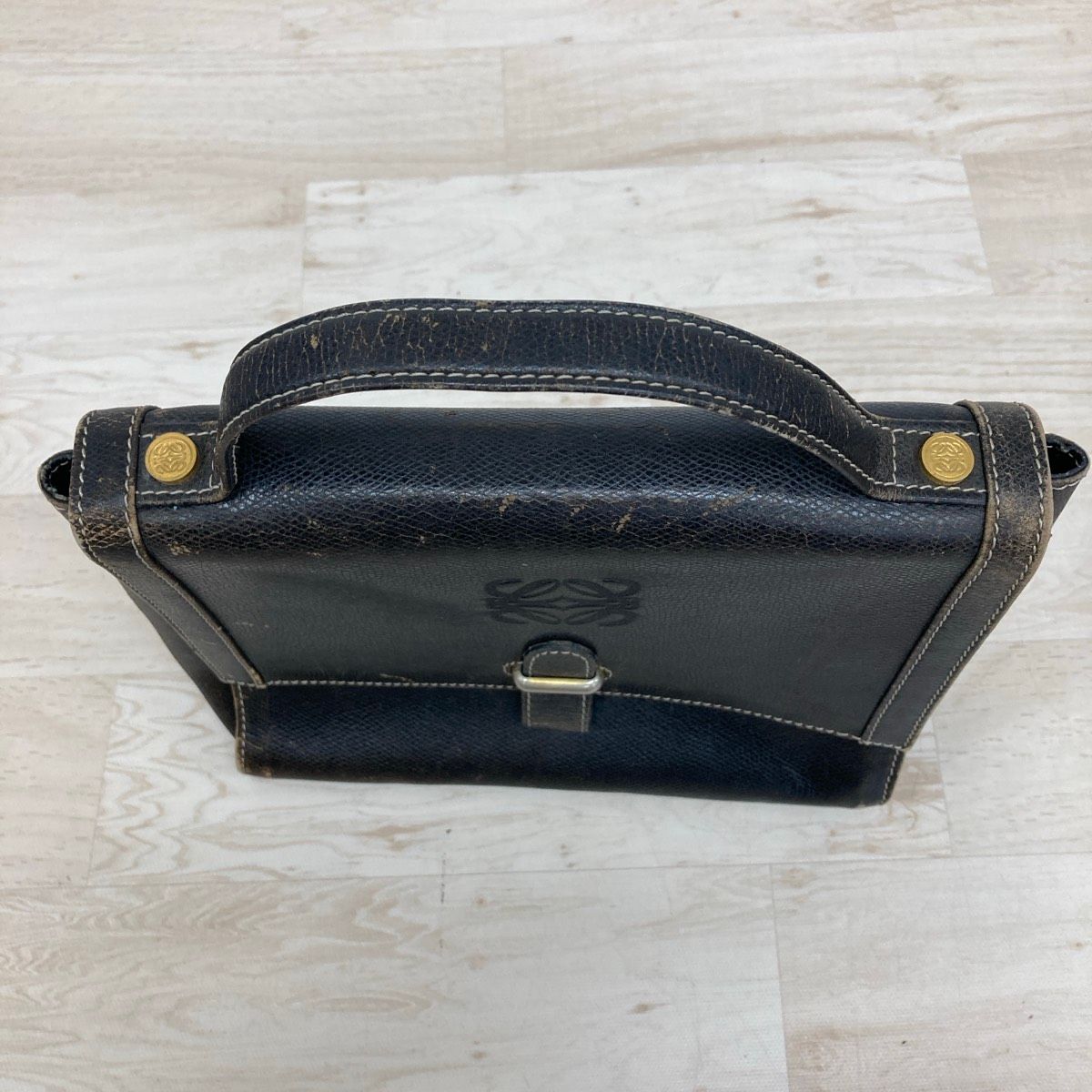 LOEWE ロエベ ハンドバッグ アナグラム ロゴ 型押し ブラック/黒色 