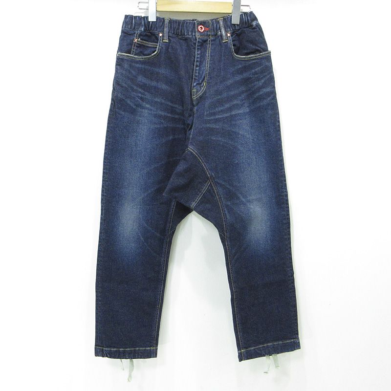 【三重本店】 中古 CUNE | キューン 股22-U2 3年 サルエルジップフライデニムパンツ うさぎプリント CGM22U2CWDM ネイビー インディゴ サイズ：L 【107】