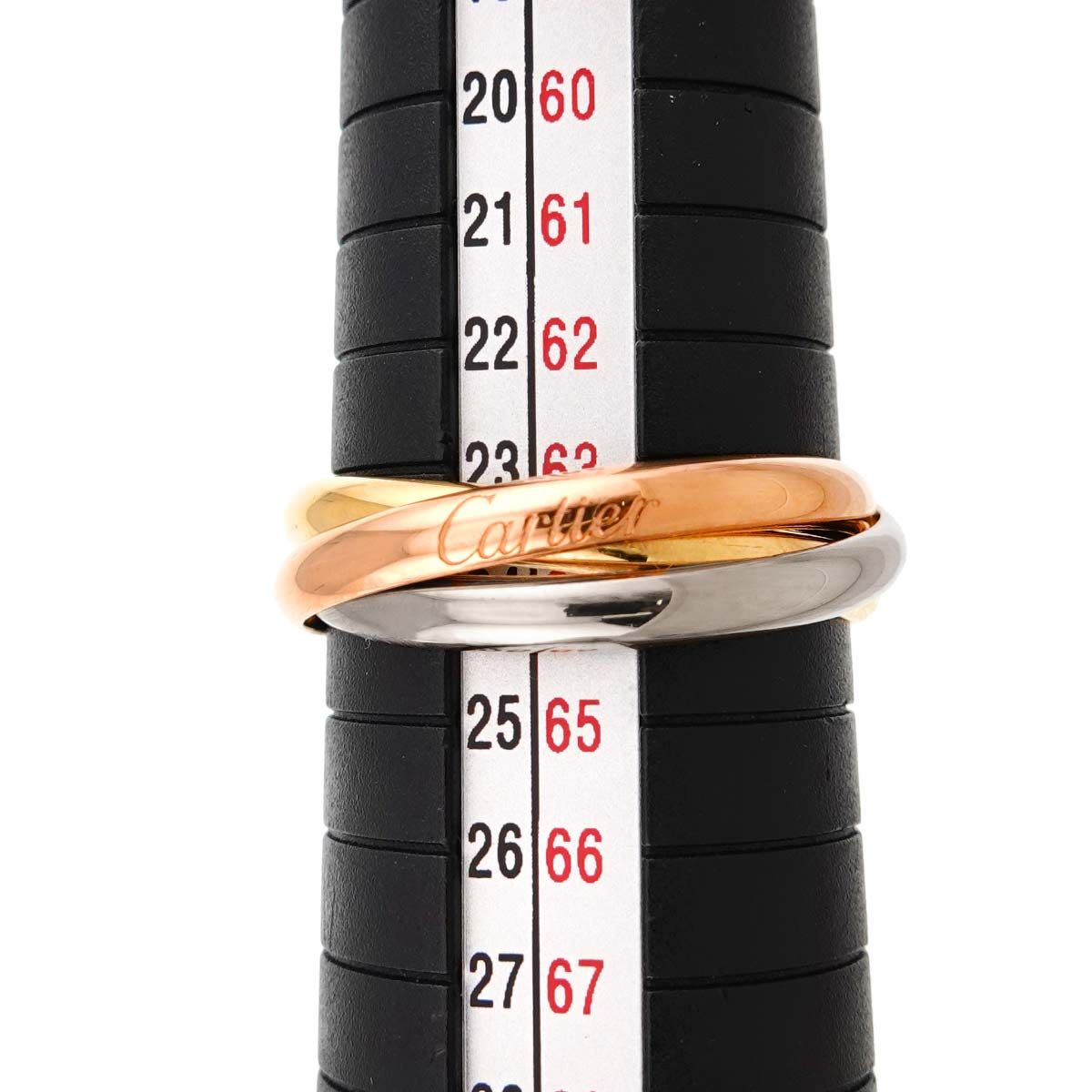 カルティエ Cartier トリニティ SM #63 リング K18 YG WG PG 3連