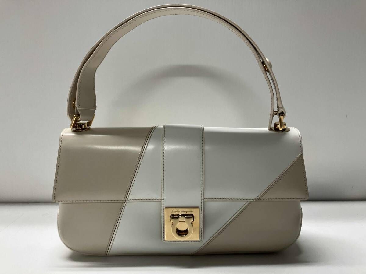 Salvatore Ferragamo ガンチーニ AB-21 2300 2wayハンドバッグ ワンショルダーバッグ ツートン