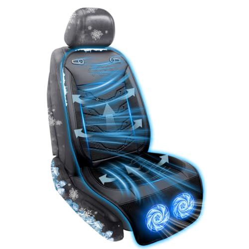 クールシート 車 シートクーラー 【2026第四代 2枚超大型強力ファン 40個3D出風口】 無段階風量調整 車シートカバー ハニカム構造 通気性素材 滑り止め DC12V対応 普通車 軽自動車 暑さ対策 取付簡単 日本語説明書付き ブラックB★m