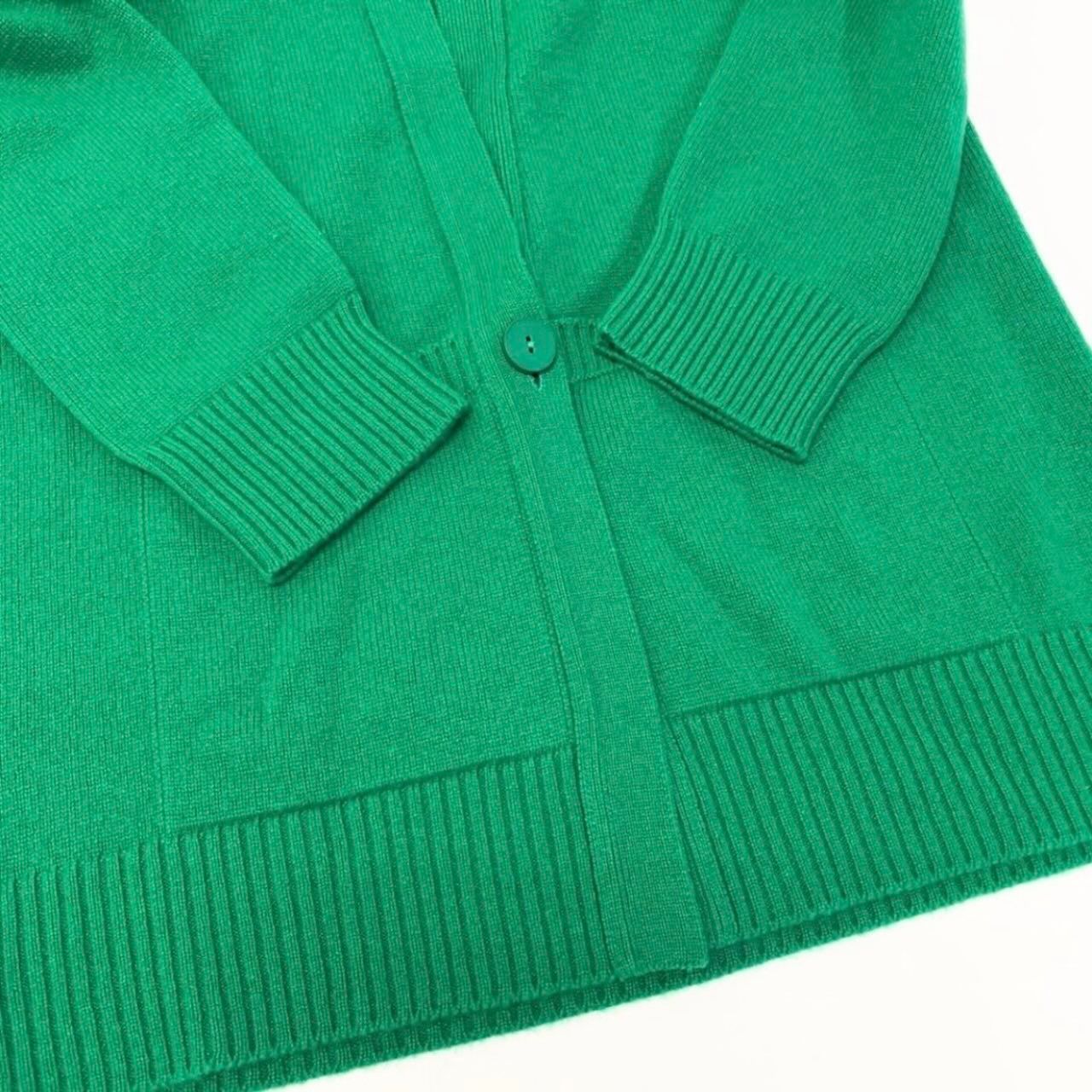 HERMES エルメス Hロゴ グリーン カシミヤ ロングカーディガン