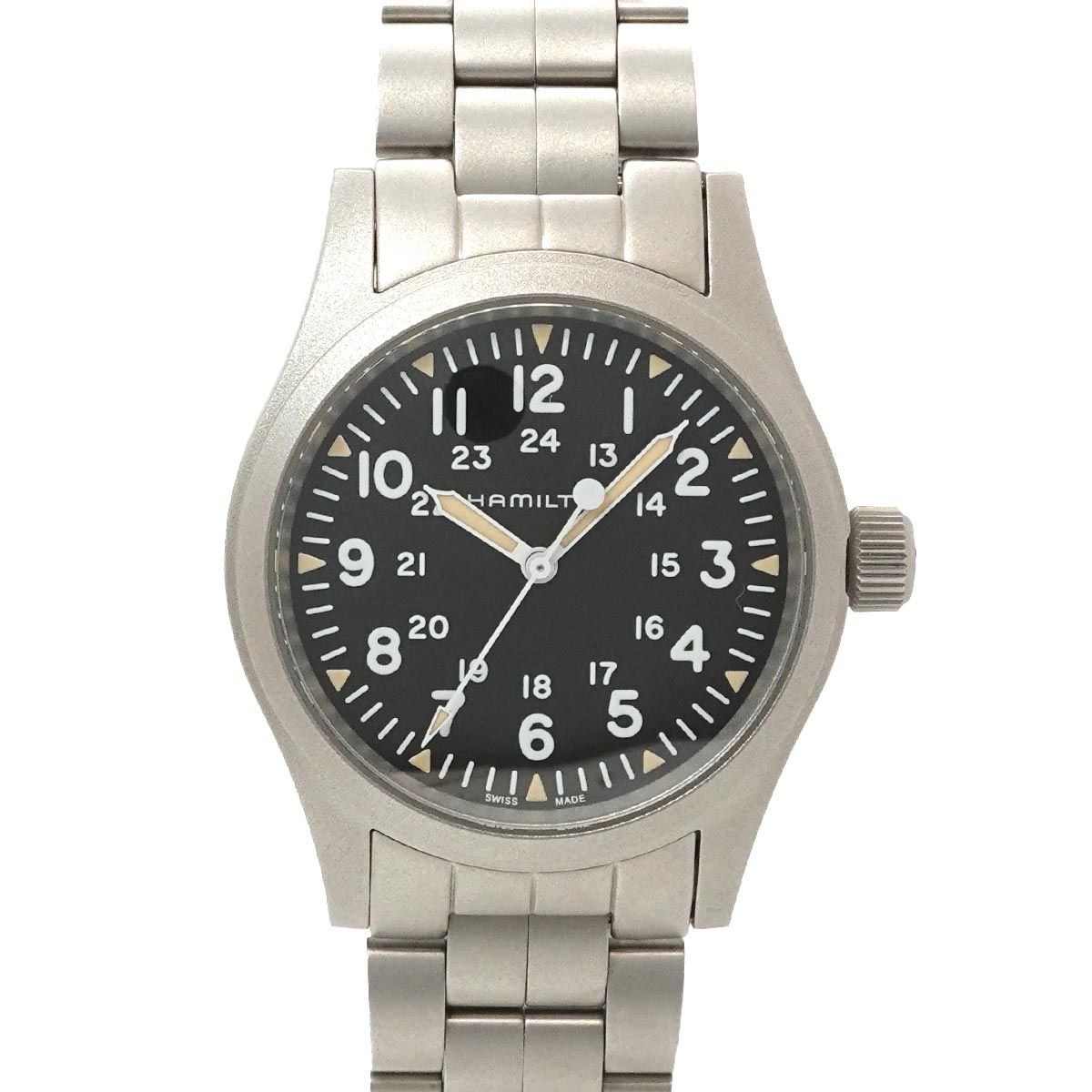 ハミルトン HAMILTON カーキ フィールド H694390 メンズ 腕時計 ブラック 手巻き ウォッチ Khaki 90336315
