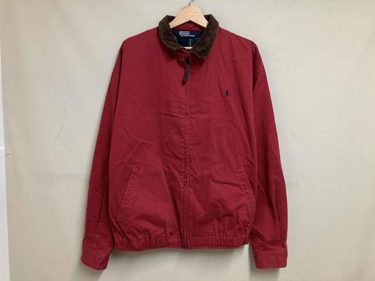 Polo by Ralph Lauren ポロ バイ ラルフローレン 2000's スウィングトップ 襟コーデュロイ アメカジ 古着 サイズL レッド