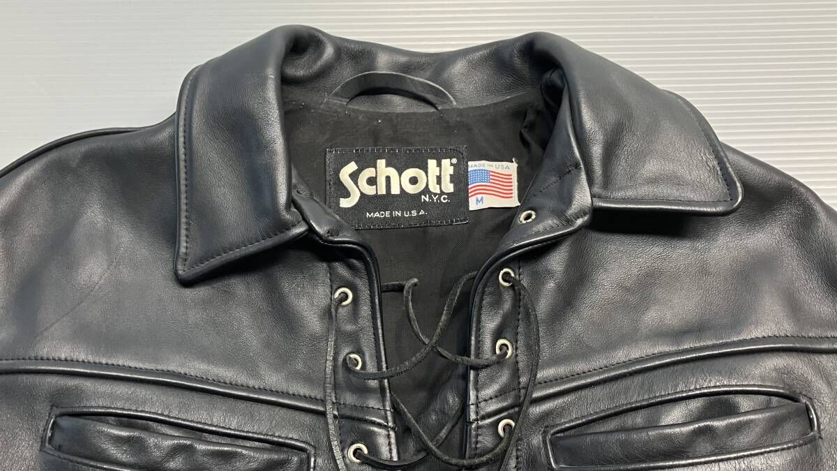 ☆ SCHOTT ショット レザージャケット メンズ サイズM ブラック 冬