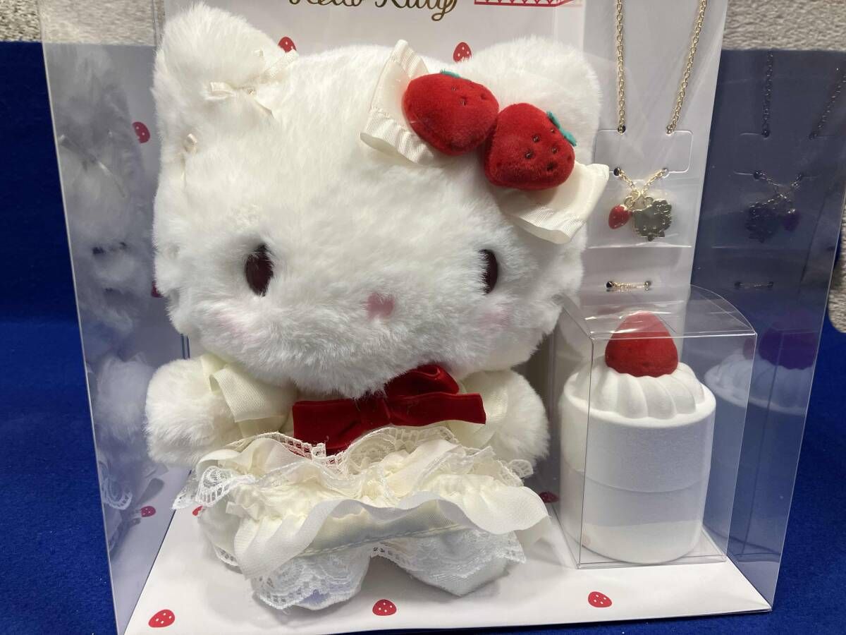 ハローキティ ぬいぐるみ&ネックレス ショートケーキデザインシリーズ