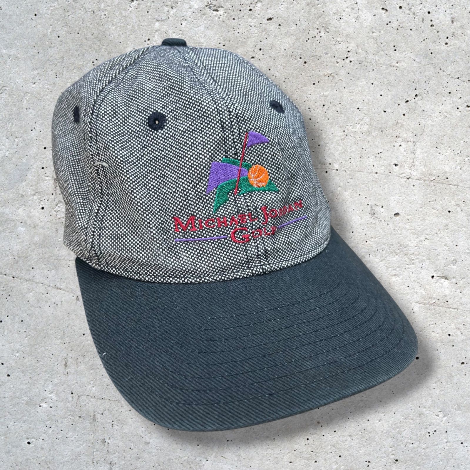 【90s・白タグ】NIKE GOLF 2トーン キャップ 台湾製 ビンテージ 90s NIKE Michael Jordan Golf キャップ 白タグ 台湾製 ロゴ刺繍