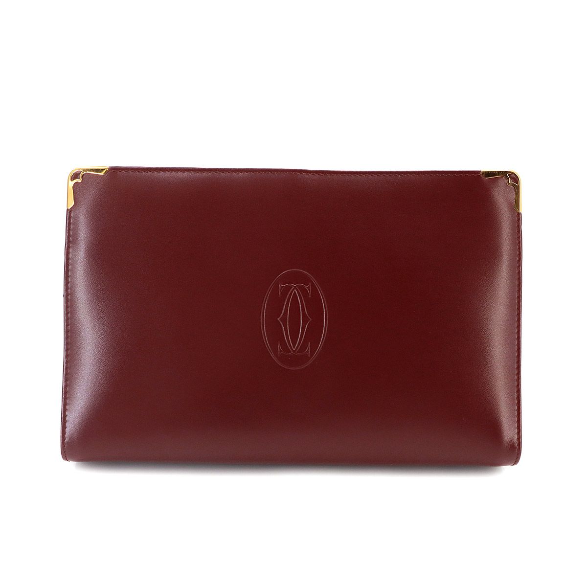 新品同様 カルティエ Cartier マストライン クラッチ セカンド バッグ ボルドー レザー ゴールド 金具 Clutch Bag 90334624 20,720円