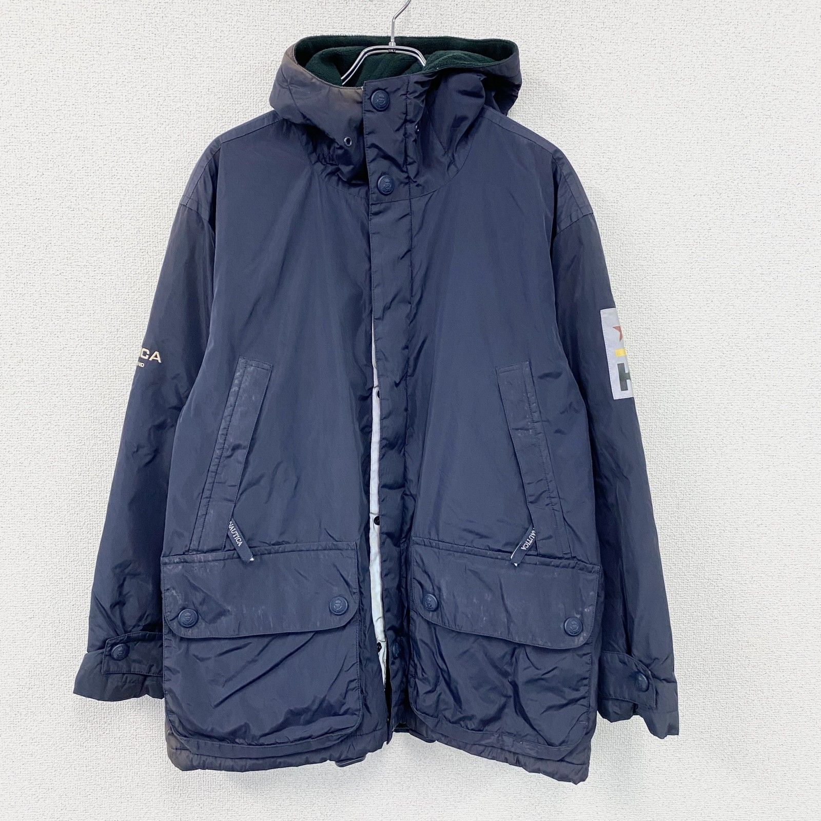 NAUTICA ノーティカ フルジップナイロンジャケット 紺 ネイビー S