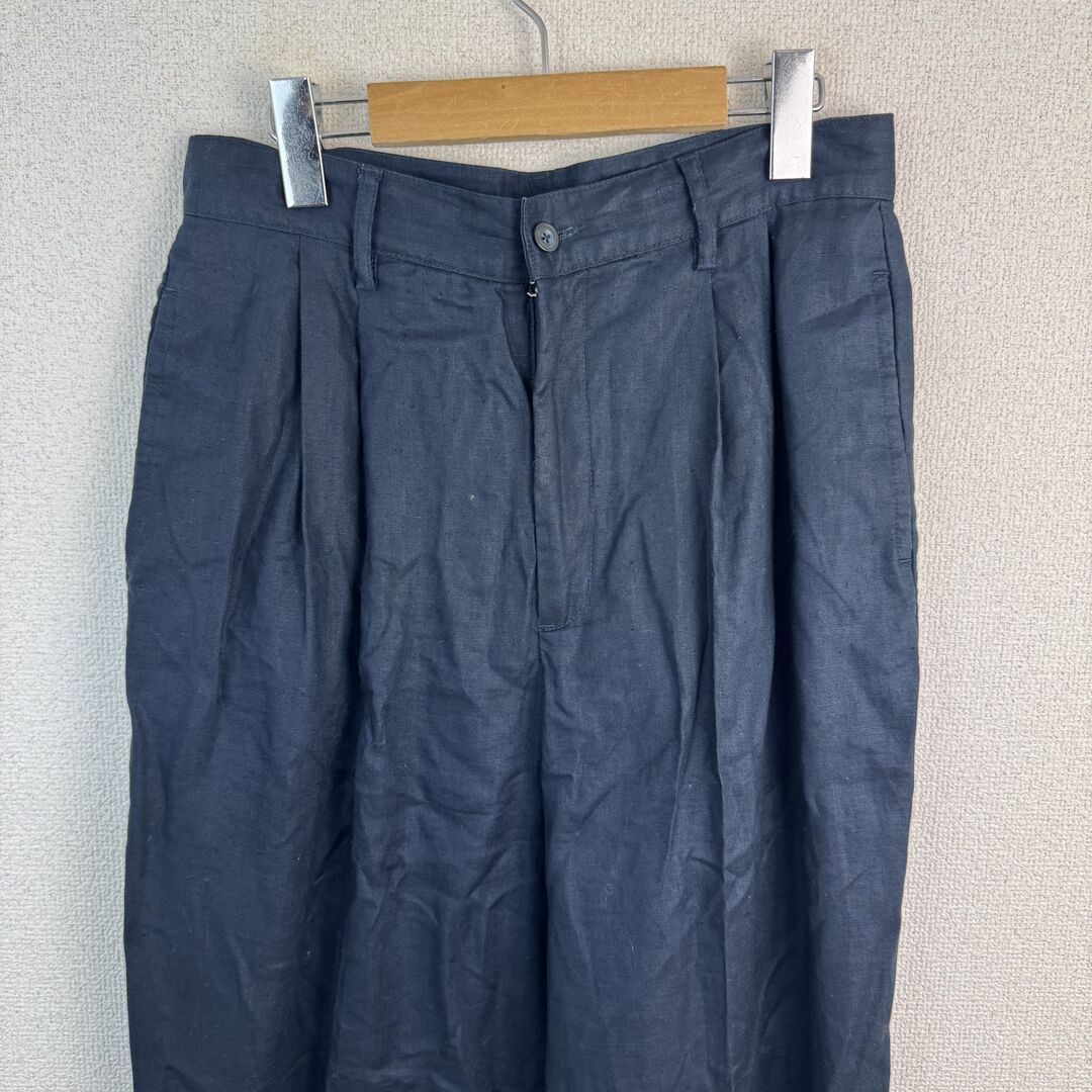 Eddie Bauer エディーバウアー リネンパンツ スラックス ネイビー 10